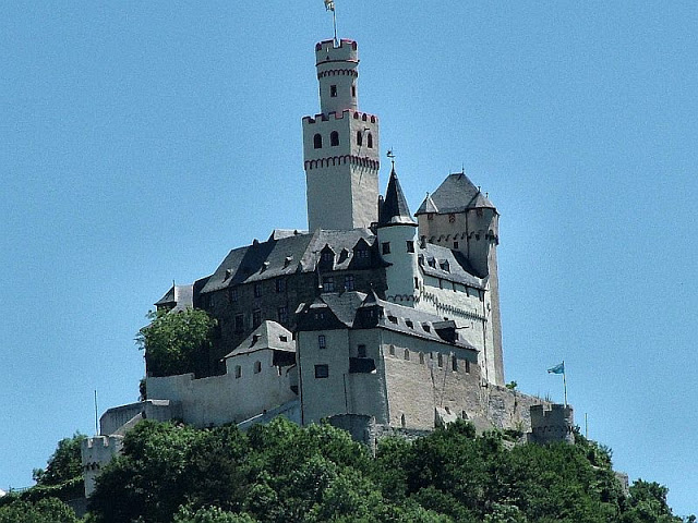 Castelo de Marksburg, sobre o rio Reno, Alemanha
