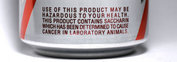 Sacarina aviso em uma lata de refrigerante diet.