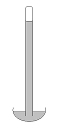 Desenho esquemático de um barómetro de mercúrio simples com coluna de mercúrio vertical e reservatório na base