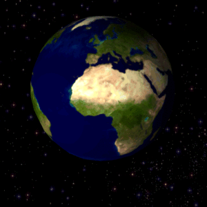 Imagem do planeta Terra em rotação