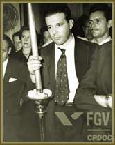 João Goulart durante o velório de Getúlio Vargas. Agosto, 1954.
