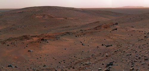 Imagem da superfície do planeta Marte, obtida pelo rover Spirit (NASA)